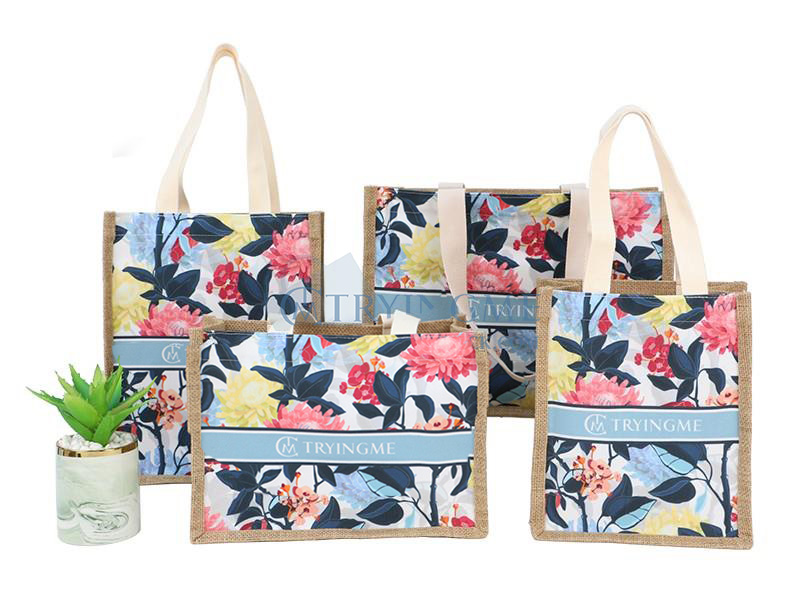 Custom jute tote & gift bags — reference design