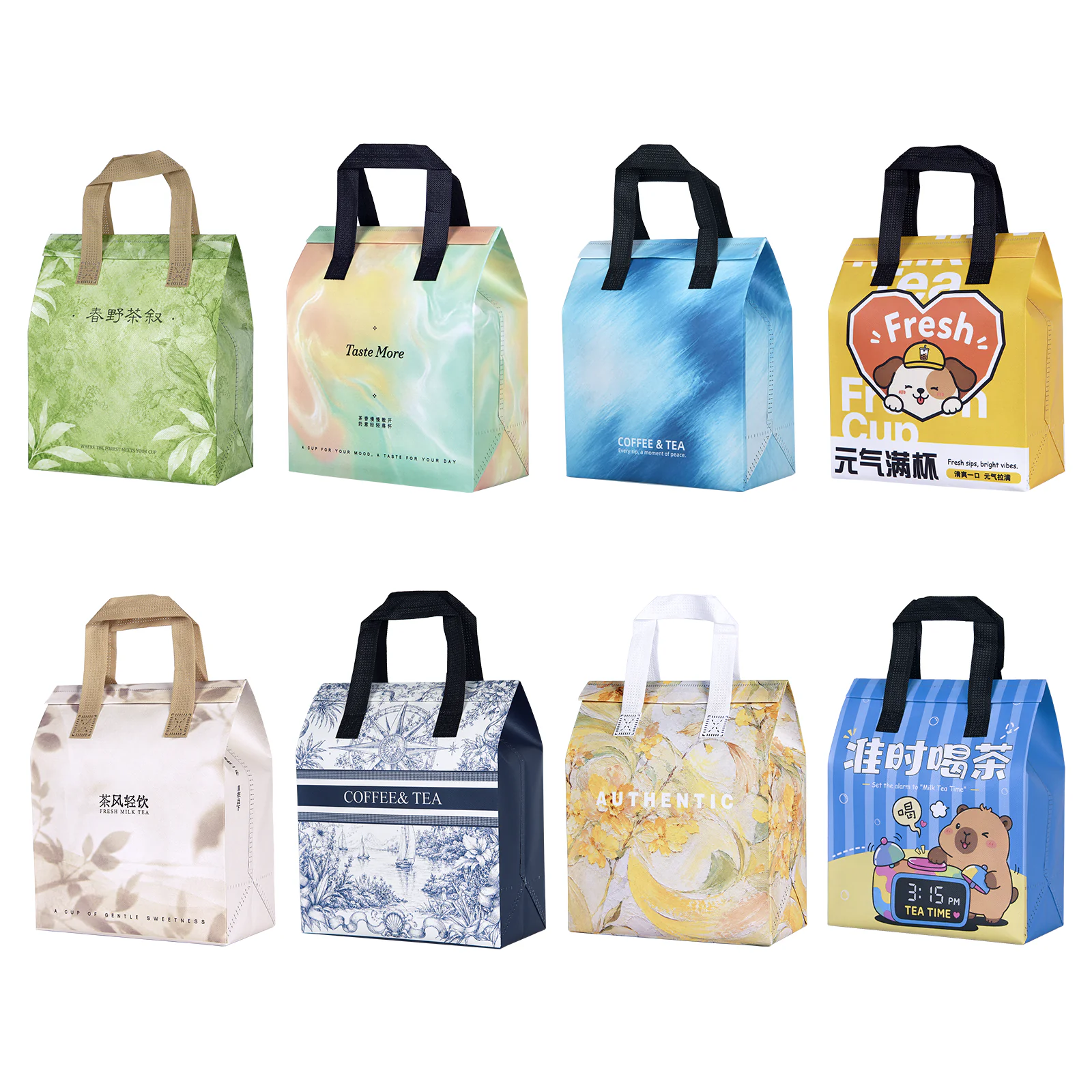 Bolsas térmicas para milk tea — Forma y construcción